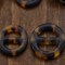4 Pieces Brown Plastic Round Slider Buckle for Accessories Small 15mm Tortoise Hardware
